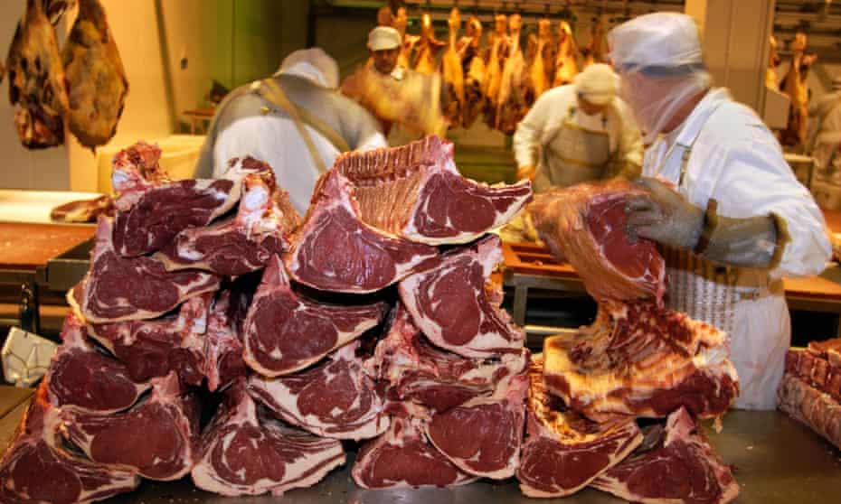 Welsh beef being processed in Merthyr Tydfil.