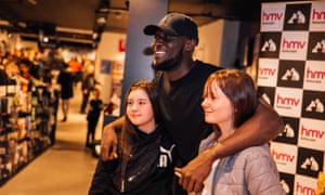 Young fans meet Stormzy at HMV Cardiff, 7 January 2020.