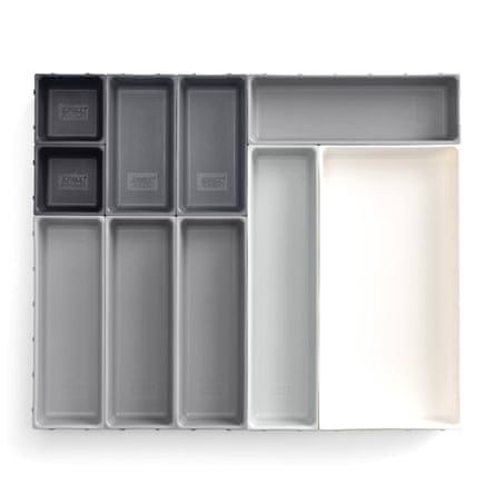 Joseph Joseph Blox 10 Piece Drawer Organiser Set, Grey / White