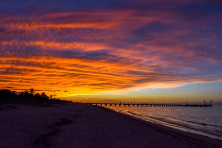 Sunset in El Cuyo, Yucatán, Mexico.