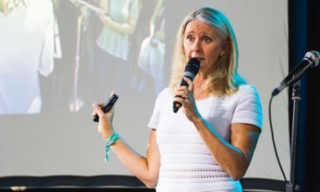 Tracey Spicer talks about the ‘systemic sexual harassment’ in the Australian media industry, at the Woodford Folk Festival.