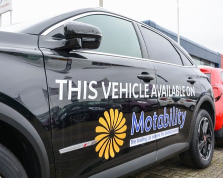 A car being offered through the Motability scheme in London.