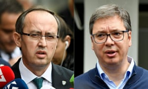 Kosovo’s prime minister, Avdullah Hoti, and Serbia’s president, Aleksandar Vučić