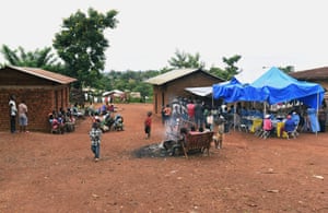 Congolese health workers prepare to administer Ebola vaccine in Mangina village, North Kivu province