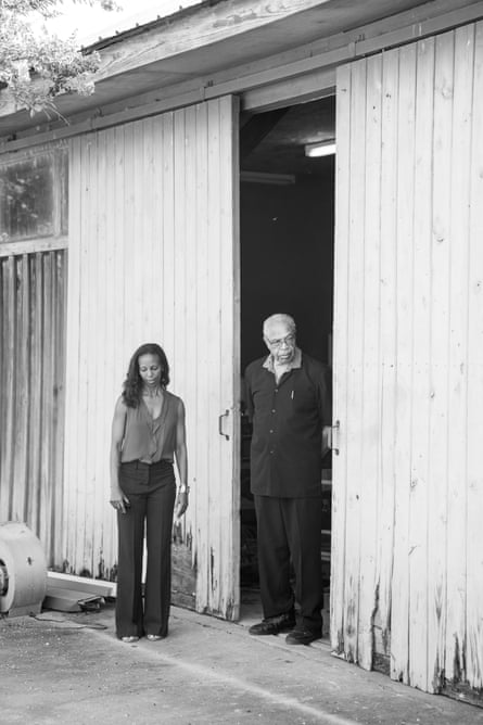 a man and woman outside