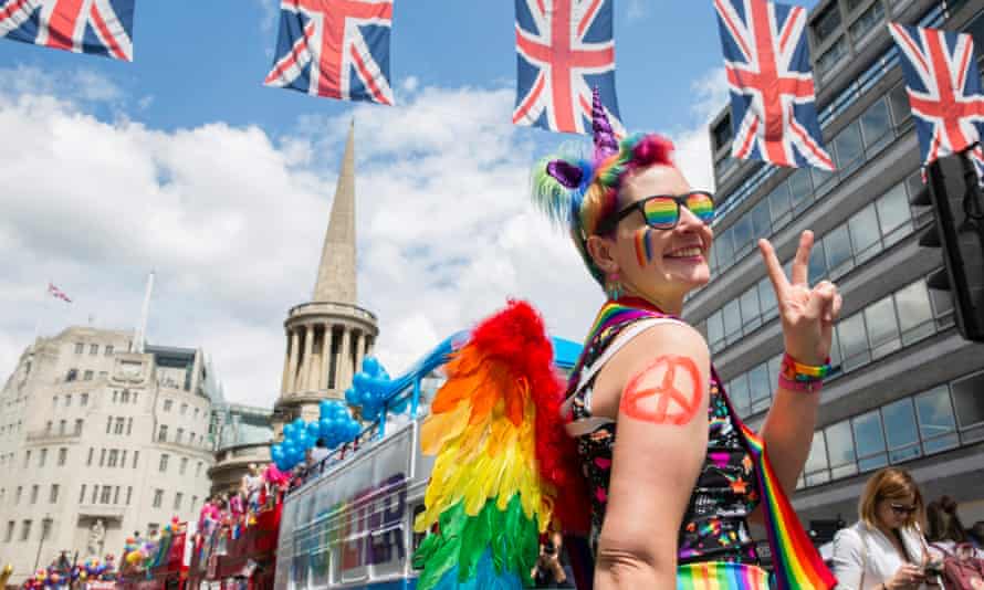 A woman at a London Pride march