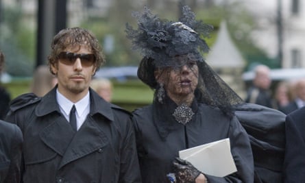 Daphne Guinness at the funeral of Alexander McQueen