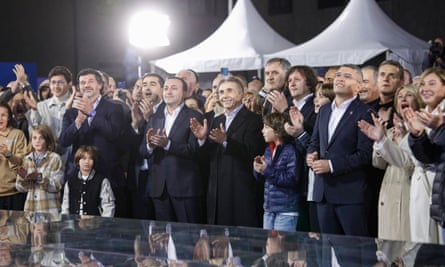 Bidzina Ivanishvili among a crowd of people clapping