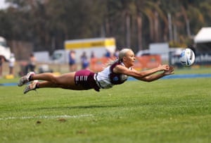 ‘Flying Low’. Manly Touch Football Premier League player Tayla Clifford flying low.