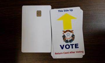 Cards to be used with voting equipment are seen in a secure room in Mineral County clerk-treasurer's office in Hawthorne, Nev., Monday, May 13, 2024. The use of electronic balloting has been quietly expanding in recent years to cover the disabled and, in Nevada this year, Native American tribes. Election security experts are warning of the risk that ballots submitted on a computer can be digitally intercepted or manipulated. (AP Photo/Serkan Gurbuz)