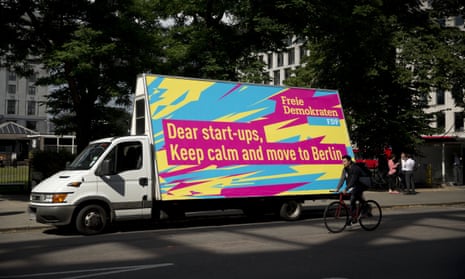 The German FDP party’s rolling billboard