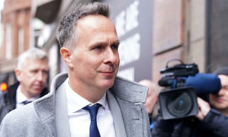 Michael Vaughan arrives at the International Arbitration Centre in London on Friday.