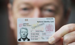 Alan Johnson with proposed ID card, 2009
