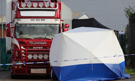 At an industrial park in Grays, Essex, the bodies of 39 migrants were found inside a lorry container.