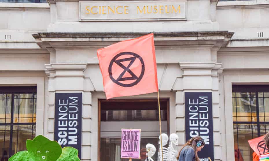 An Extinction Rebellion protest outside the Science Museum