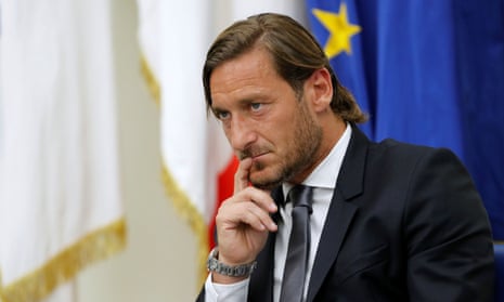 Francesco Totti during a press conference at the Coni Palace in Rome.
