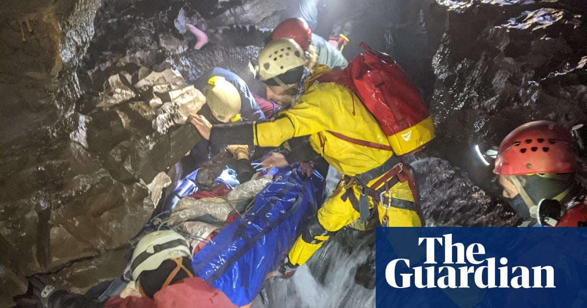 Rescuers free man trapped in Brecon Beacons cave for two days | Wales | The Guardian