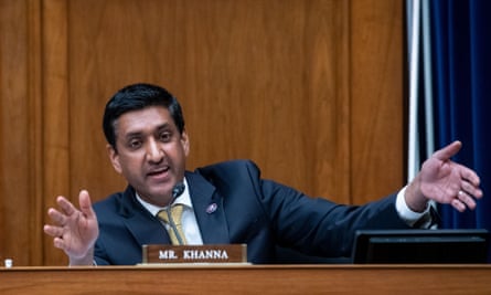 Ro Khanna questions the panel during a House Committee on oversight and reform hearing.