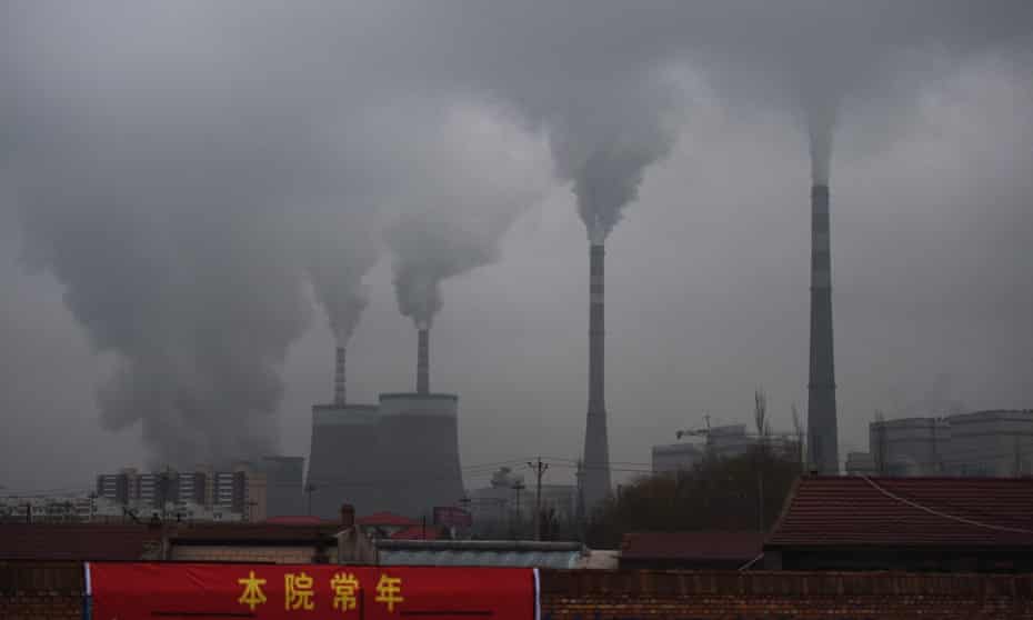 Smoke belches from a coal power station near Datong in China’s northern Shanxi province