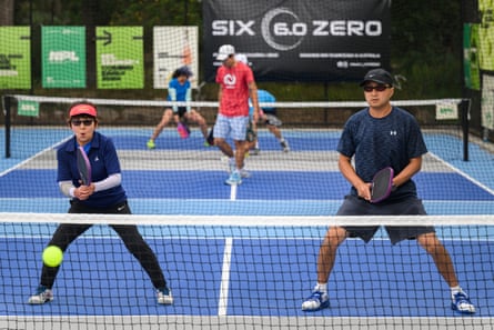 Players taking part in the National Pickleball League at Willoughby in Sydney.