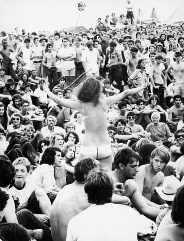 The crowds at Woodstock in 1969.