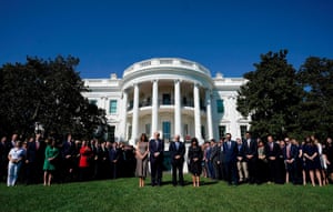 A moment of silence led by Donald Trump outside the White House