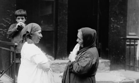 Photograph shows women, probably Arab Americans, in an area of Manhattan’s lower west side known as the “heart of New York’s Arab world.” The Washington Street neighborhood was commonly refered to as the “Syrian Colony.”