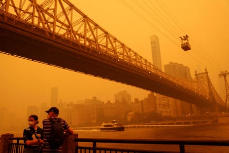 Haze and smoke from the fires in Canada earlier this year reached as far as Manhattan.