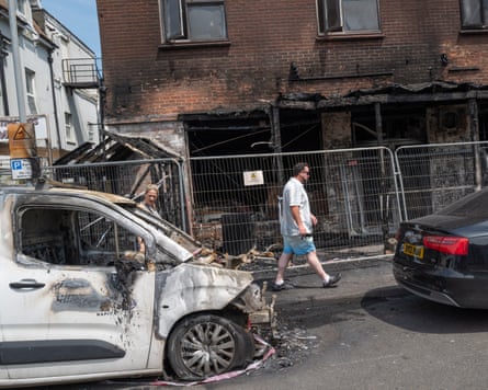 A burnt-out building in Clacton