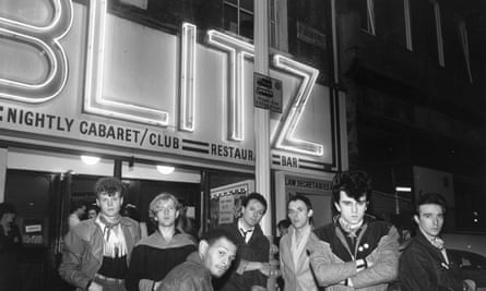 Visage outside the Blitz club, 1978.
