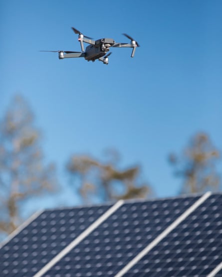A solar power plant owner would dispatch this type of drone to take infrared images of solar panels to ensure they are working properly.