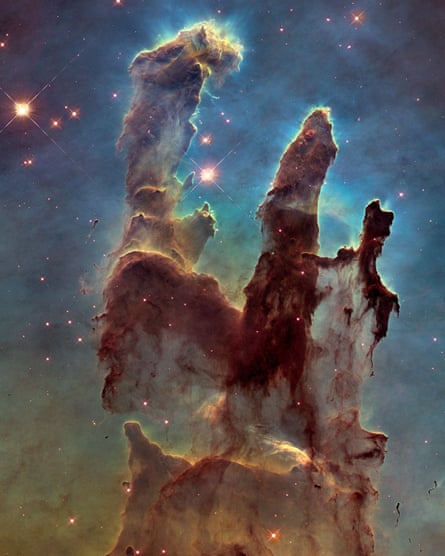 Sublime … the Hubble telescope has revealed light-filled dust clouds that are light years across.