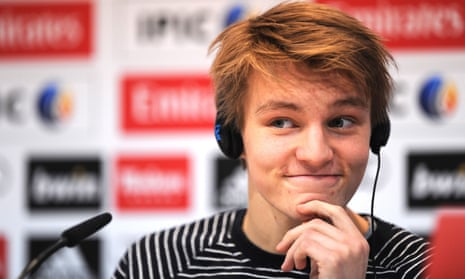 Martin Ødegaard, aged 16, after signing for Real Madrid.
