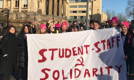 Students blockaded a building at the University of Liverpool this morning to show solidarity with striking staff.