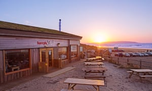 Sunset on the beach at Harry’s Shack, Portstewart