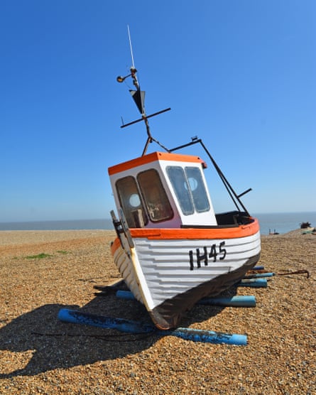 Suffolk in the spring: Aldeburgh's art, food, beach – and big skies | England holidays 2 A fishing boat on Aldeburgh beach.