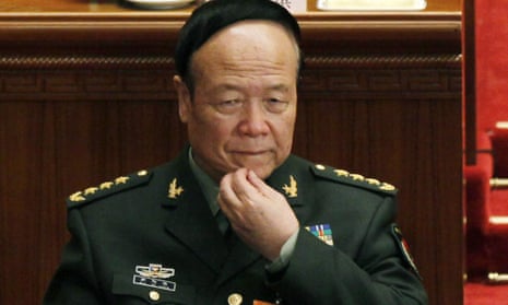 Image from 2012 of General Guo Boxiong who has been stripped of his rank for accepting bribes.