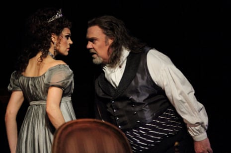 Kristina Opolais in the title role, with Bryn Terfel  as Scarpia, in Tosca at the Royal Opera House.