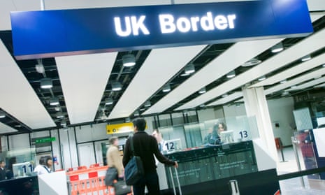 UK border controls at an airport