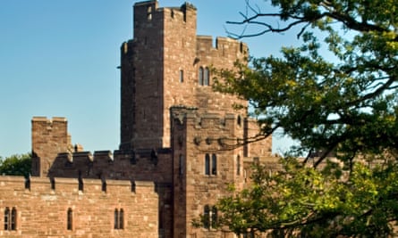 Peckforton Castle viewed from its battlements.