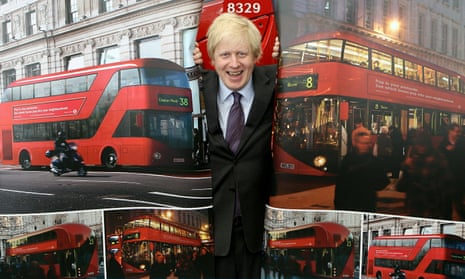 Boris Johnson unveils the new Routemaster bus.
