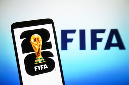 In this photo illustration, 2026 FIFA World Cup logo is seen on a smartphone screen.
