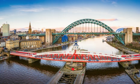 A view looking down the River Tyne in central Newcastle.