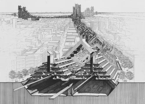 Paul Rudolph’s Lower Manhattan Expressway drawings.