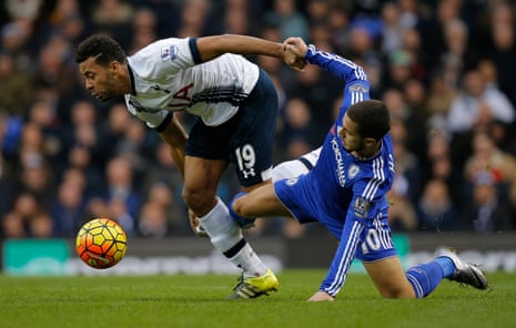 Dembele and Hazard during the Tottenham Hotspur v Chelsea Premier League match at White Hart Lane on November 29th 2015.