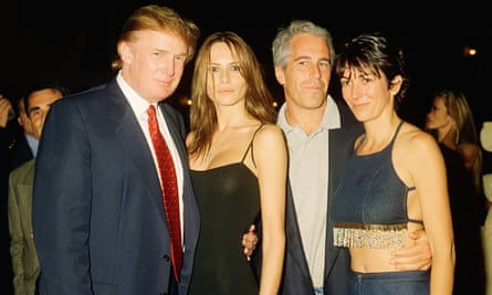 Donald Trump and his then girlfriend Melania Knauss pictured with Jeffrey Epstein and Ghislaine Maxwell at Trump’s Mar-a-Lago club in Palm Beach, Florida, in February 2000.