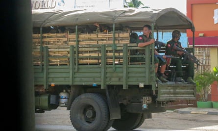 Troops in truck