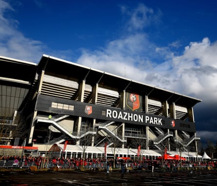 A general view before the match between Stade Rennais and Arsenal at Roazhon Park.