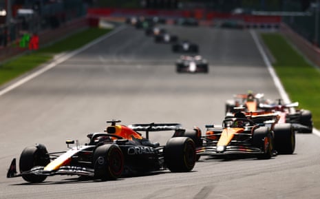 Max Verstappen leads Oscar Piastri.