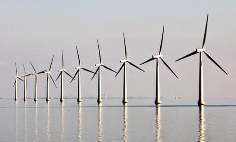 Breath of fresh air … a wind farm off the coast of Kent.